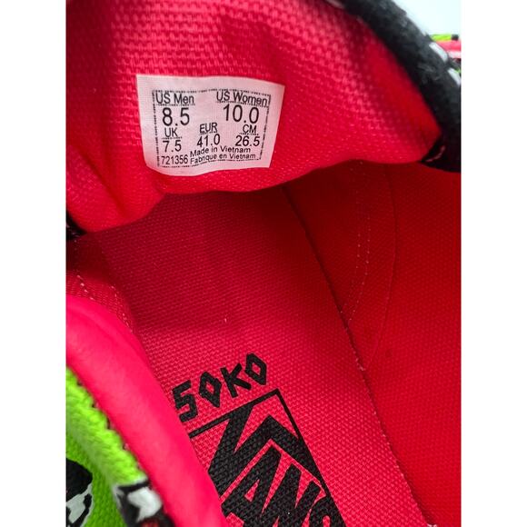 Vans Vault X Sarah Andelman Soko Old Skool Lime Green Size M8.5/W10 NEW - Picture 3 of 16